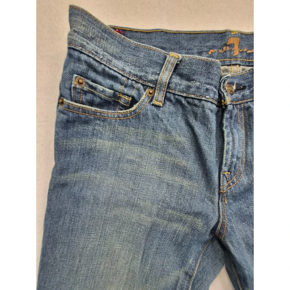 7 For All Mankind Flare Leg Jeans Women's 31 Medium Wash Blue USA